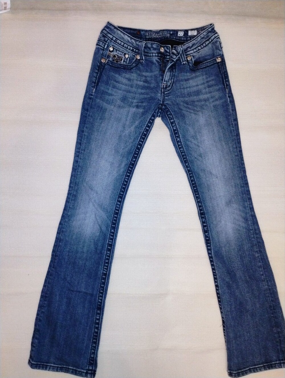 Embellished Blue Women's Bootcut Jeans - Picture 3 of 4